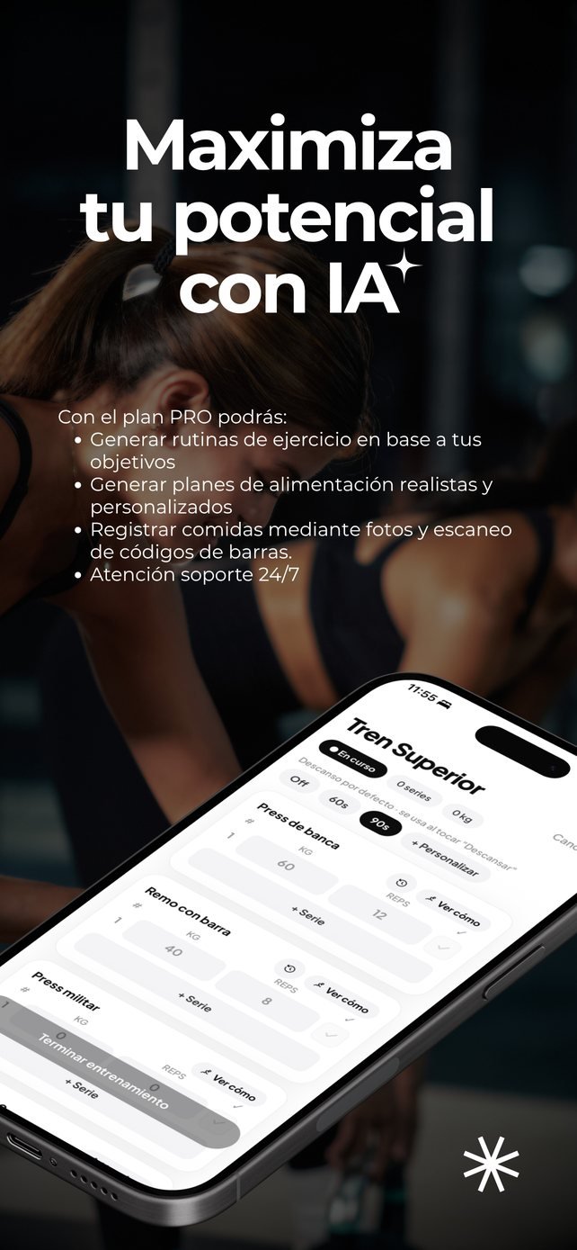 Pantalla de GYMOTAKU PRO con las funciones de inteligencia artificial